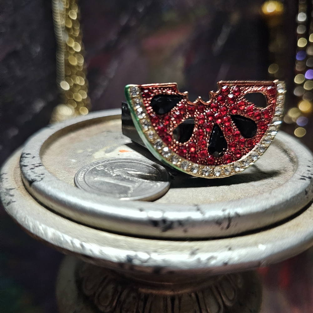 Elegant Red Watermelon Slice Brooch